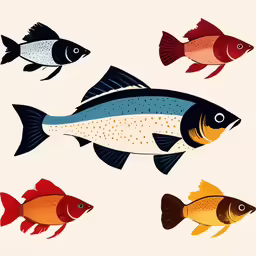 colorful fish with different colors and sizes