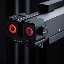 the camera has red lights on it