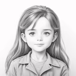 a drawing of a little girl