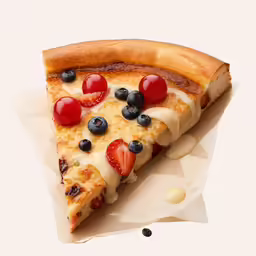 a slice of pizza that has been served on paper