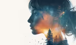 a person with trees in the background with the sun behind them