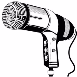 a hair dryer that has been drawn on a white background