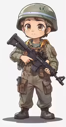 a cartoon soldier with a rifle