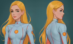 the animated character has blonde hair