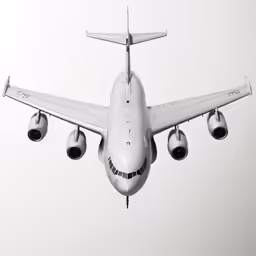 the large airplane has just taken off from the airport