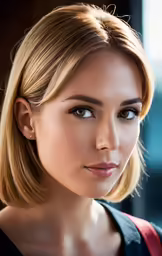 a woman wearing a black shirt looking into the distance