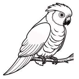 an illustration of a blue - crested amazon parrot on a branch