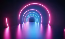 the tunnel in the center is bright and colorful