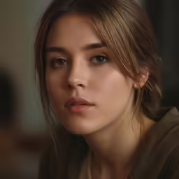 a beautiful young lady with her hair pulled back