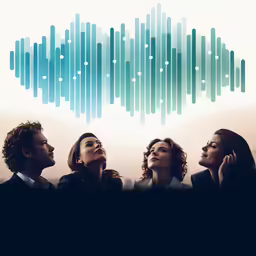 the actors stare intently into the cloud in the movie sky