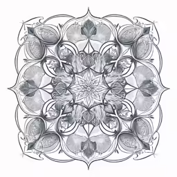 an artistic design that is made from black and white ink