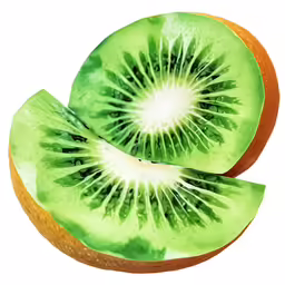 a kiwi sliced in half with the seed still attached