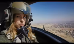 young woman in uniform inside a jet aircraft