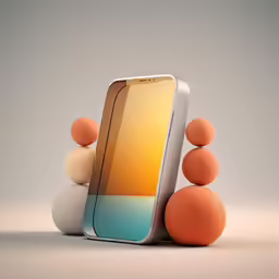 a cell phone is sitting on a stack of stones