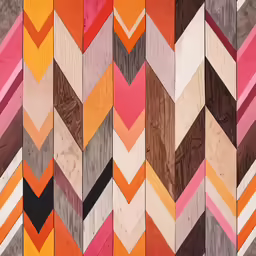 colorful wood board wall with different patterns