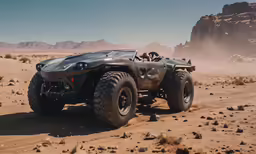 a four wheel drive vehicle driving through the desert