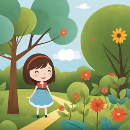 a child in the field next to trees