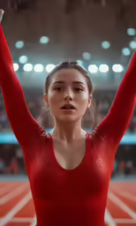 an athletic athlete on the track in the stands