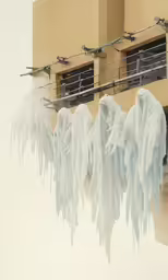 an image of a group of ghost figures in front of a building