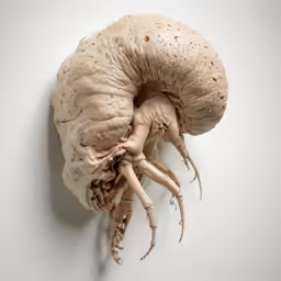 a picture of a large, fuzzy animal laying on its back