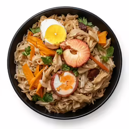 this is a dish that includes noodles, orange peels and other food