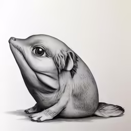 the drawing shows an animal that has been photographed