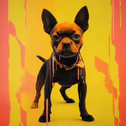 a dog is standing near an open book