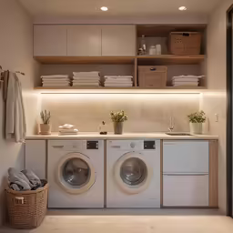 there is a washing machine in a bathroom