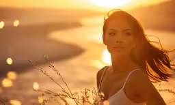 a woman is posing for a photo while wearing a white dress