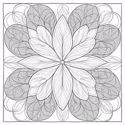 a square design with leaves in the center