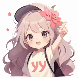 a girl with long blonde hair and a flower in her hair