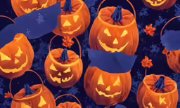 a group of pumpkins that are next to each other