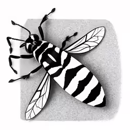 a paper fly is sitting on the floor