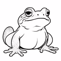 an illustration of a frog outlined in black and white