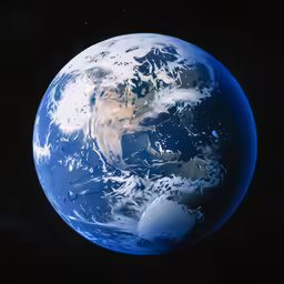 the blue planet is lit up in night lights